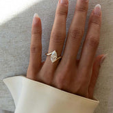 Simplicity Marquise Cut Sterling Silver Wedding Rings