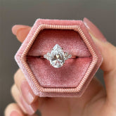 Simplicity Pear Cut Sterling Silver Vintage Engagement Rings