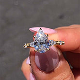 Simplicity Pear Cut Sterling Silver Vintage Engagement Rings