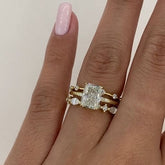 Simplicity Radiant Cut Sterling Silver Wedding Sets