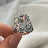Exquisite Radiant Cut Sterling Silver Engagement Rings