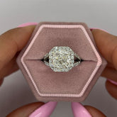 Split Cushion Cut Sterling Silver Engagement Rings