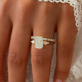 Vintage Radiant Cut Sterling Silver Wedding Sets