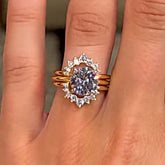 Sunflower Round Cut Yellow Gold Wedding Sets