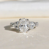 Dazzling Oval Cut Sterling Silver Vintage Engagement Rings