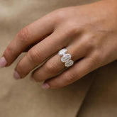 Tree-Stone Inlay Oval Cut Sterling Silver Engagement Rings