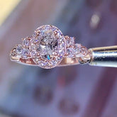 Halo Oval Cut Sterling Silver Engagement Rings