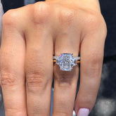 Gorgeous Radiant Cut Sterling Silver Wedding Sets