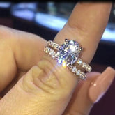 Simplicity Oval Cut Rose Gold Wedding Sets