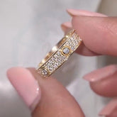 Light Luxury Round Cut Sterling Silver Wedding Bands