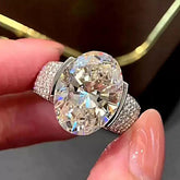 Dazzling Oval Cut Sterling Silver Engagement Rings