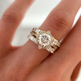 Vintage Round Cut Sterling Silver Wedding Sets