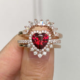 Halo Sterling Silver Heart Cut Engagement Rings