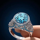 fine Round Cut Sterling silver Engagement Rings