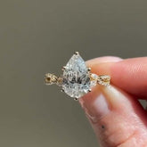 Simplicity Pear Cut Silver Wedding Rings