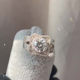 Halo Round Cut Sterling Silver Engagement Rings