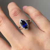 Sapphire Marquise Cut Silver Haol Engagement Rings