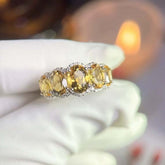 Inlay Oval Cut Sterling Silver Wedding Bands