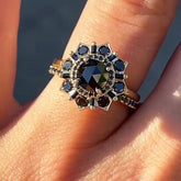 Black Diamond Round Cut Stackable Rings