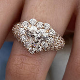 Halo Sterling Silver Heart Cut Engagement Rings