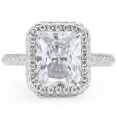 Shine Radiant Cut Sterling Silver Wedding Sets