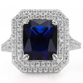 Brilliant Radiant Cut Sterling Silver Engagement Rings