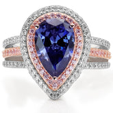 luxurious Pear Cut Silver Shaped Engagement Rings