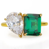 Shaped Double Diamond Pear Cut Engagement Rings