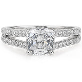 Handmade Cushion Cut Sterling Silver Engagement Rings