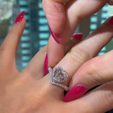 Arc Sterling Silver Heart Cut Engagement Rings