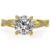 Simplicity Round Cut Sterling Silver Wedding Rings