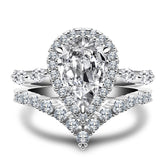 Gorgeous Pear Cut Sterling Silver Wedding Sets