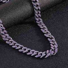 Purple Miami Cuban Chain 13mm Exclusive Fully Iced Out Necklace