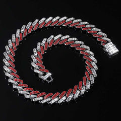 Blood Red Baguette Cuban Chain 15mm