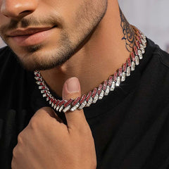 Blood Red Baguette Cuban Chain 15mm