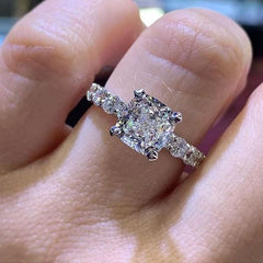 Simplicity Princess Cut Sterling Silver Wedding Rings