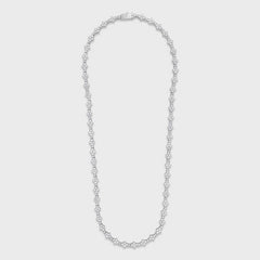 Honeycomb CZ Tennis Necklaces 6.5mm Silver