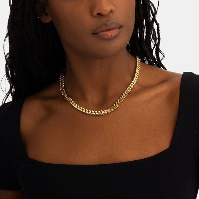 6mm Gold Franco Chain Perfect Layering Rope Necklace for Stacking