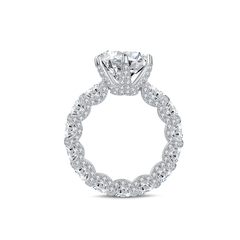Luxury Diamond Filled Round Cut Sterling Silver Engagement Rings