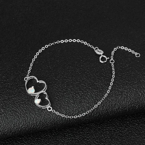 925 Sterling Silver Adjustable Charm Forever Bracelet - jolics