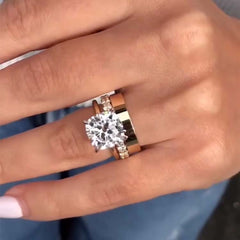 Fashion Cushion Cut Yellow Gold Wedding Sets