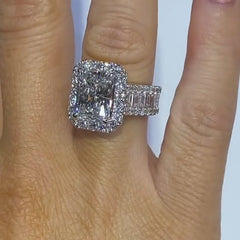 Luxurious Radiant Cut Sterling Silver Engagement Rings