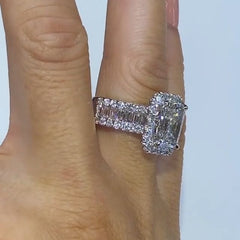 Luxurious Radiant Cut Sterling Silver Engagement Rings
