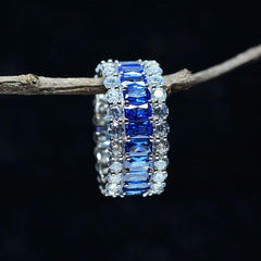 Sapphire Sterling Silver Wedding Bands