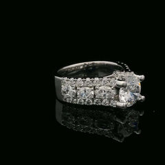 Elegant Round Cut Sterling Silver Engagement Rings