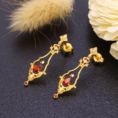 Sterling Silver Water Drop Long Swing Earrings for Women