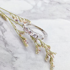 Chaste Round Cut Sterling Silver Wedding Bands