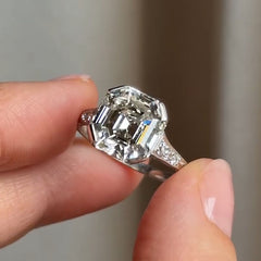Exquisite Asscher Cut Sterling Silver Vintage Engagement Rings