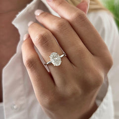 Minimalism Oval Cut Sterling Silver Engagement Rings