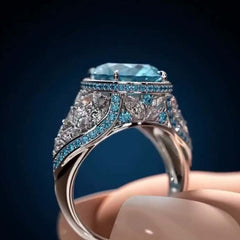 fine Round Cut Sterling silver Engagement Rings